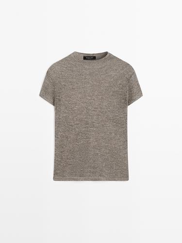 Zara Cutwork wool blend T-shirt - Black gold