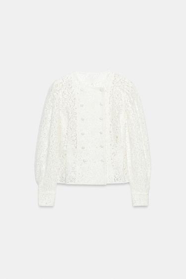LACE WRAP JACKET - White by Zara - Image 1