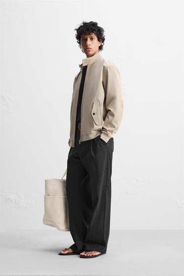 COTTON BOMBER JACKET - Beige by Zara - Image 3