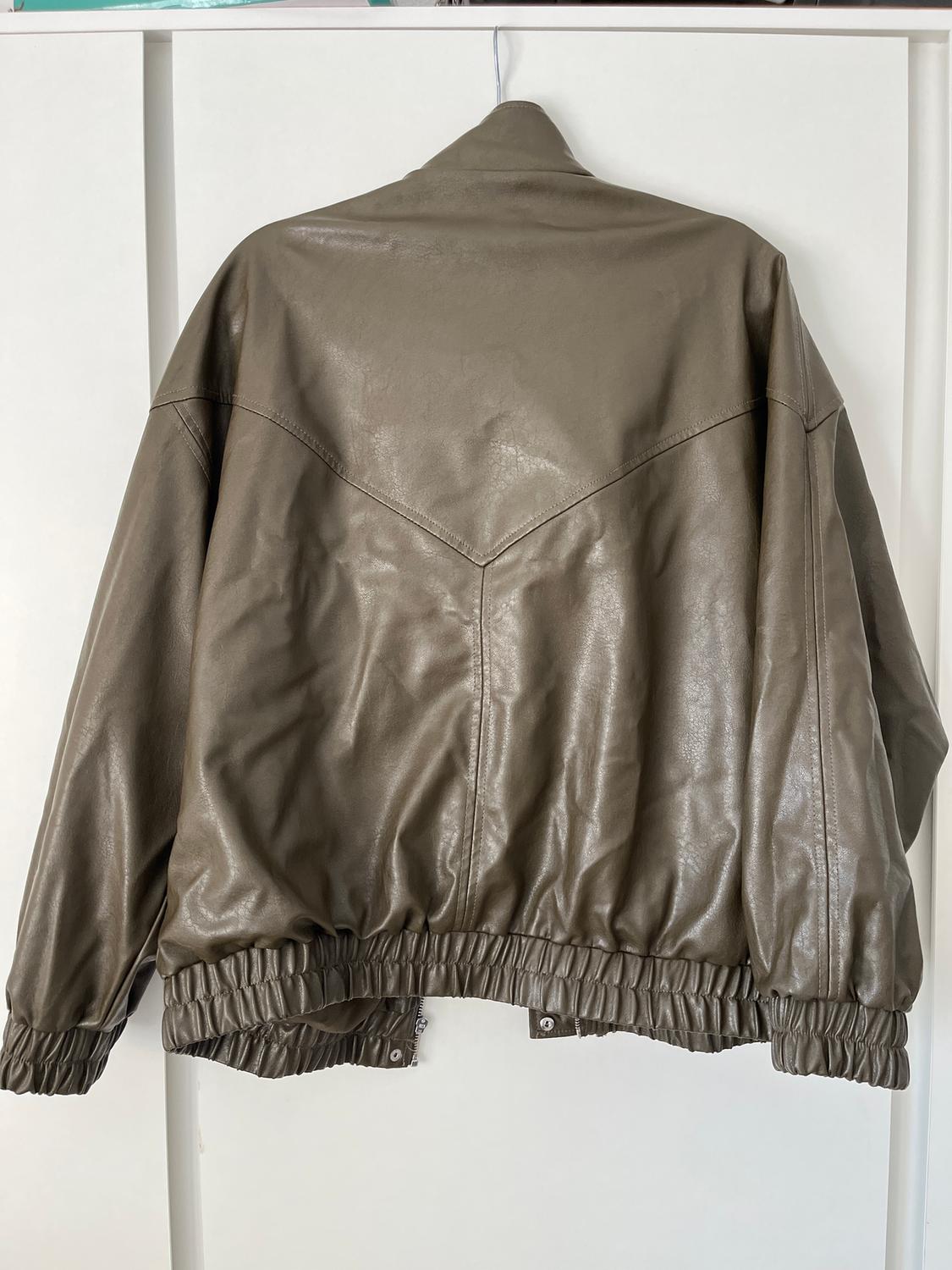 FAUX LEATHER BOMBER JACKET WITH HIGH COLLAR - Image 3