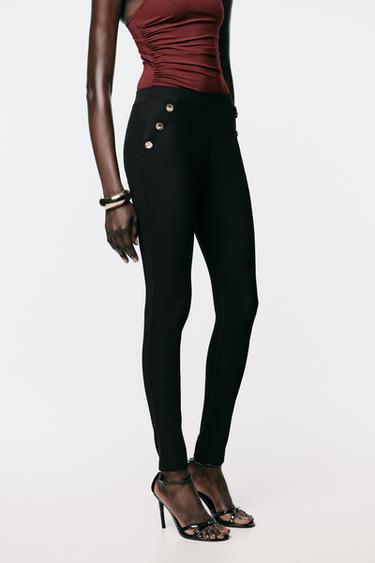 OTTOMAN LEGGINGS WITH BUTTONS - Black by Zara - Image 1