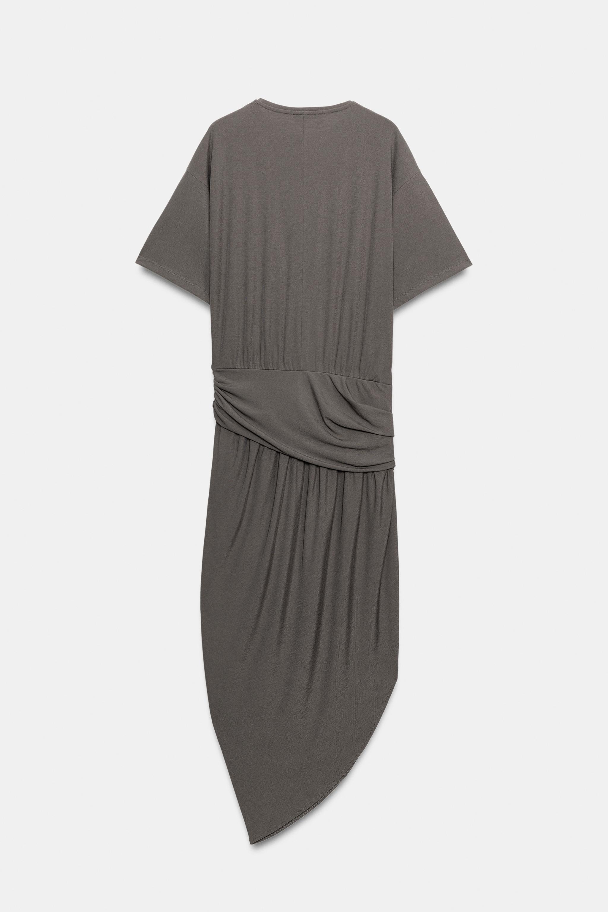 Zara Drapeli Elbise görsel 7