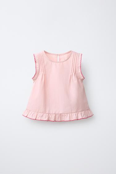 ТОП ИЗ ПОПЛИНА — РОЗОВЫЙ от Zara