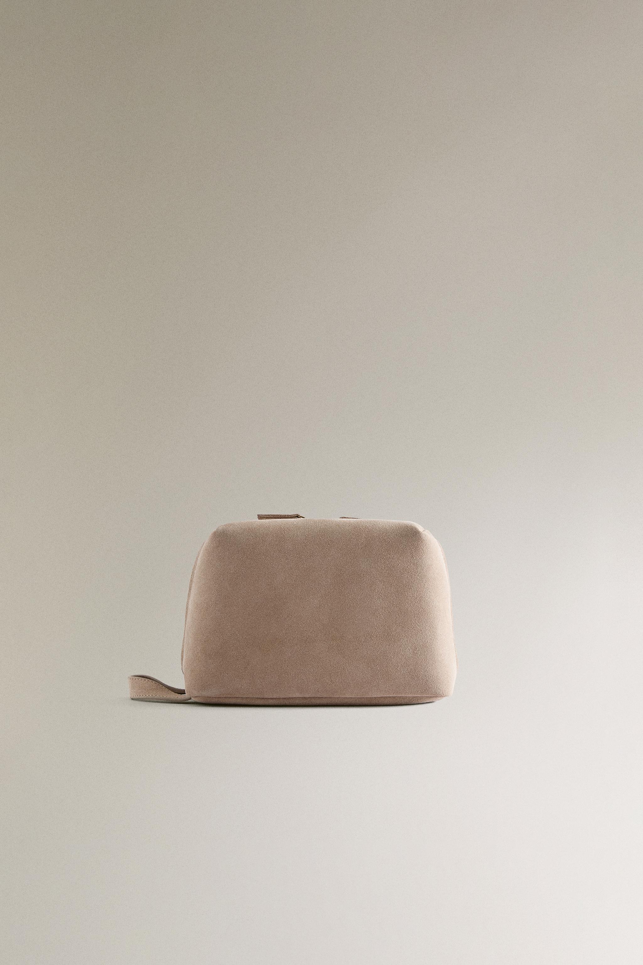 ミディアム スエード コスメティックポーチ - エクリュ | ZARA