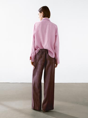 Zara Flowing 100% linen shirt - Pink