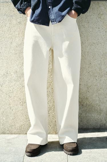 Zara 休閒版長褲 - 淺米色