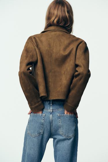 VESTE EFFET DAIM - Marron de Zara - Image 3