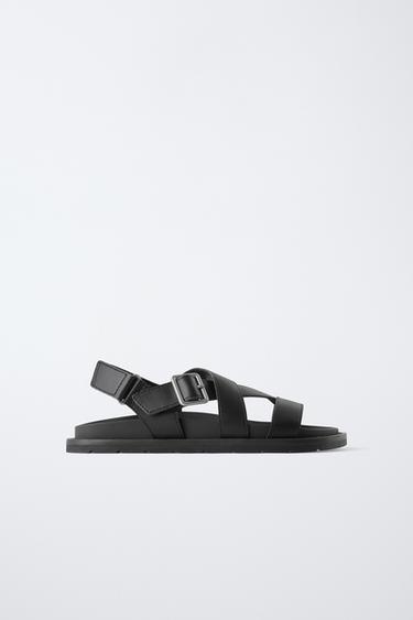 Zara BUCKLED SANDALS - Black - Image 0