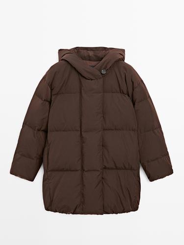 Zara Water-repellent hooded puffer jacket - various
