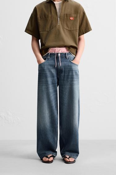 BALLOON FIT JEANS - Mid-blue by Zara