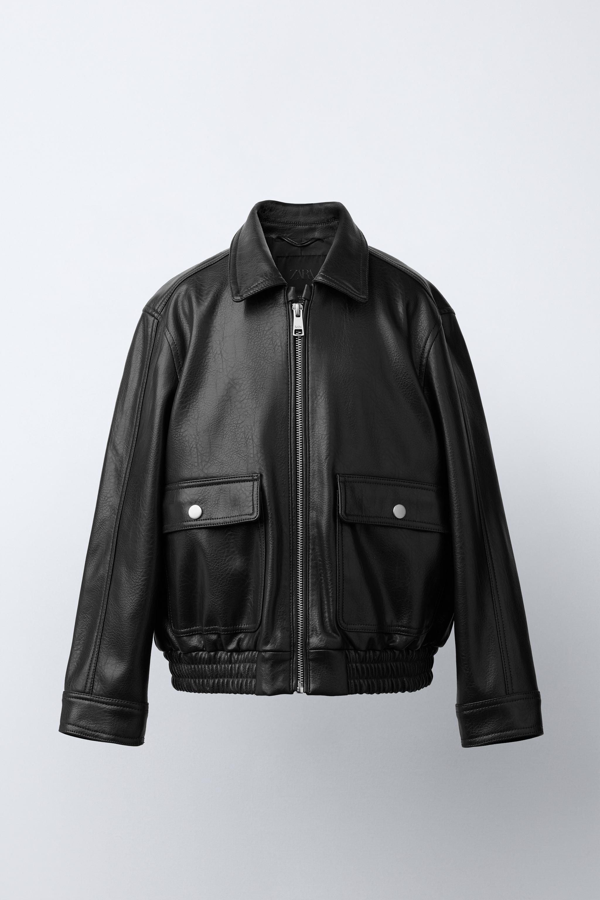 FAUX LEATHER JACKET WITH POCKETS