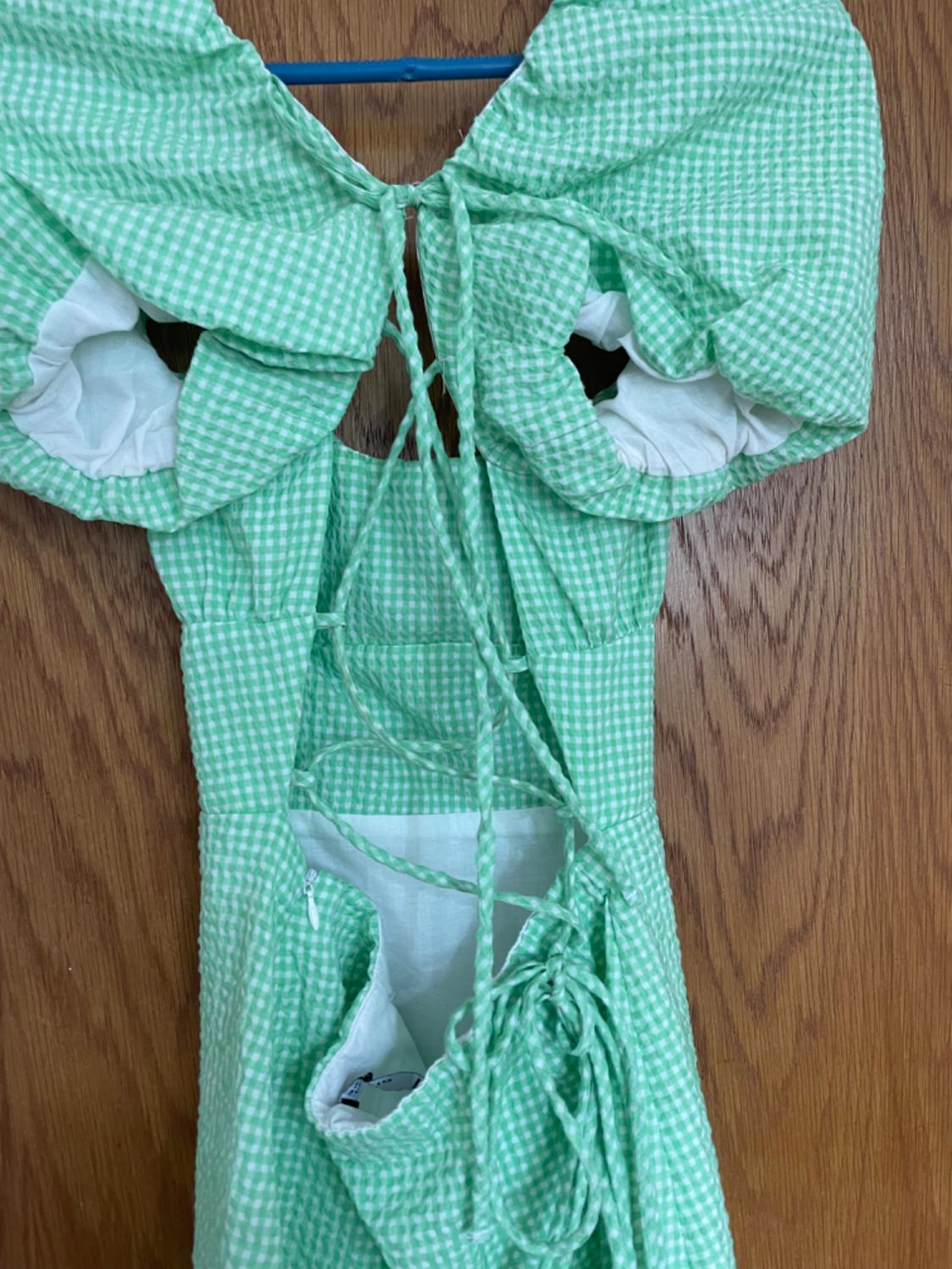 TEXTURED GINGHAM DRESS - Image 4
