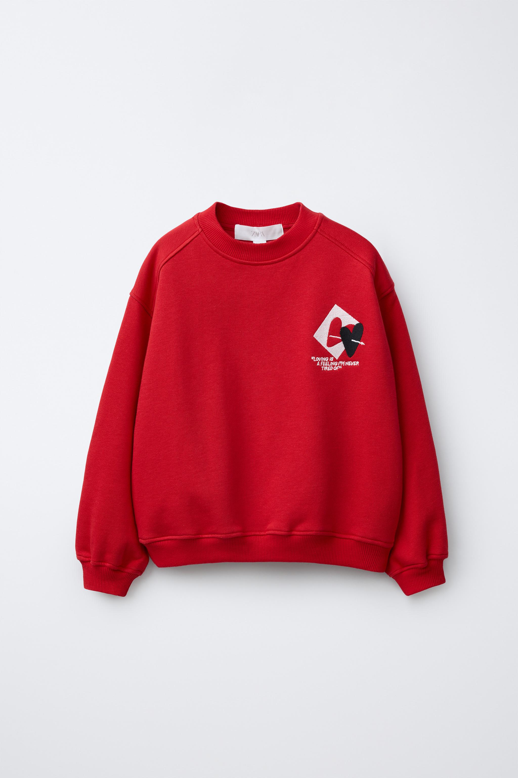 HEART SWEATSHIRT - Red | ZARA Spain