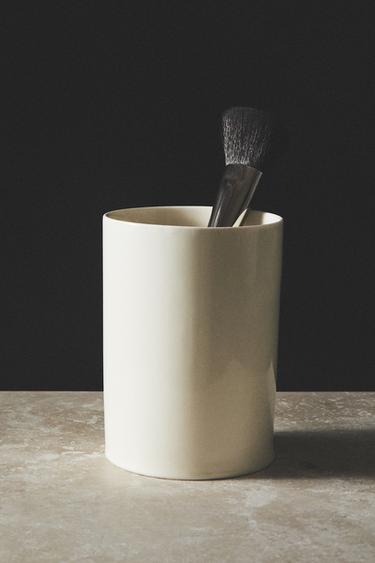 Zara CERAMIC MAKEUP TUMBLER - Ecru