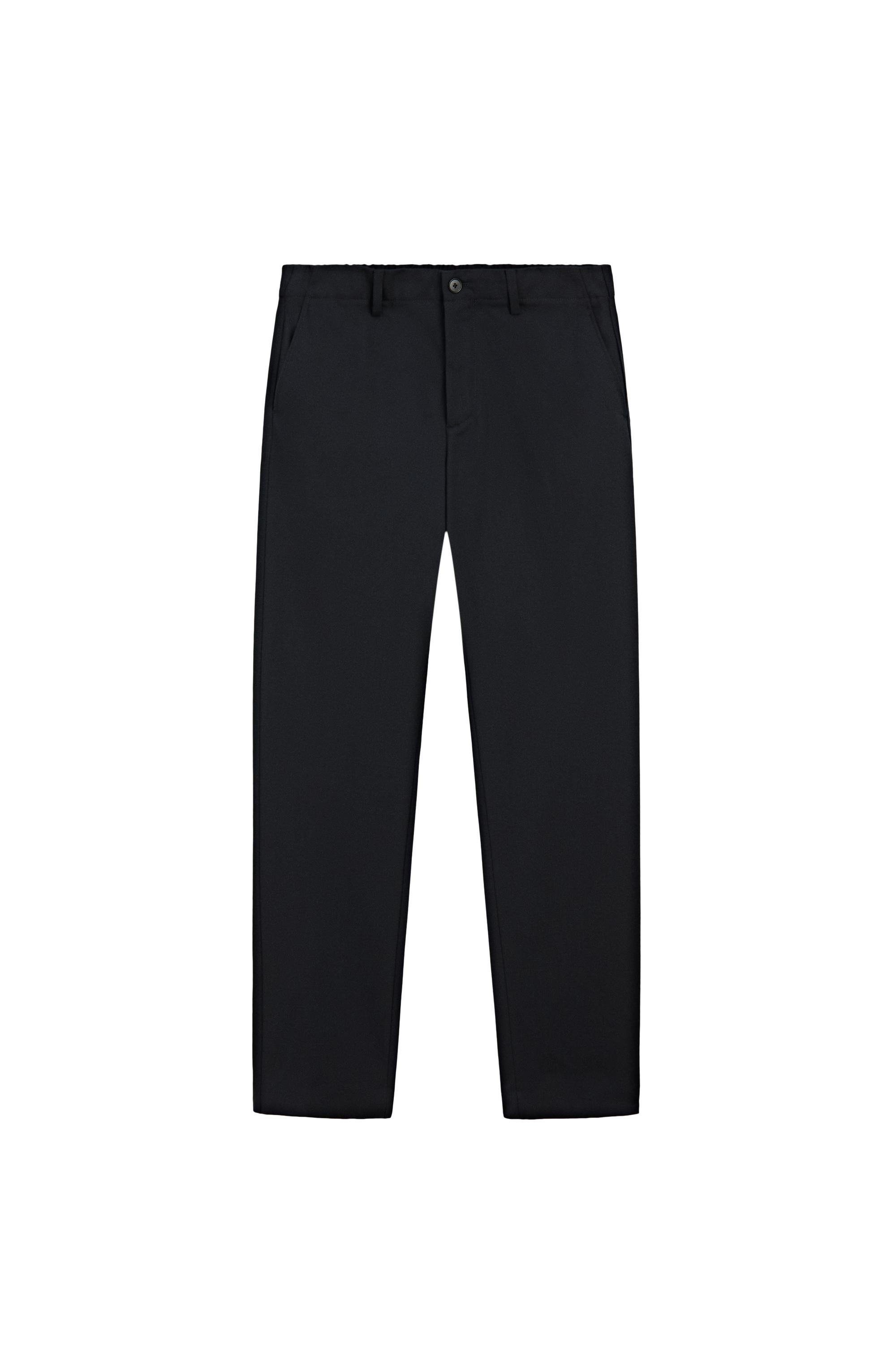 100% cool wool textured pants — Deep blue