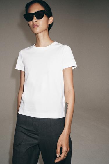 INTERLOCK short sleeve T-SHIRT - White by Zara