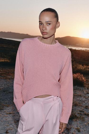 ASYMMETRIC HEM KNIT JUMPER - Pink by Zara - Image 5