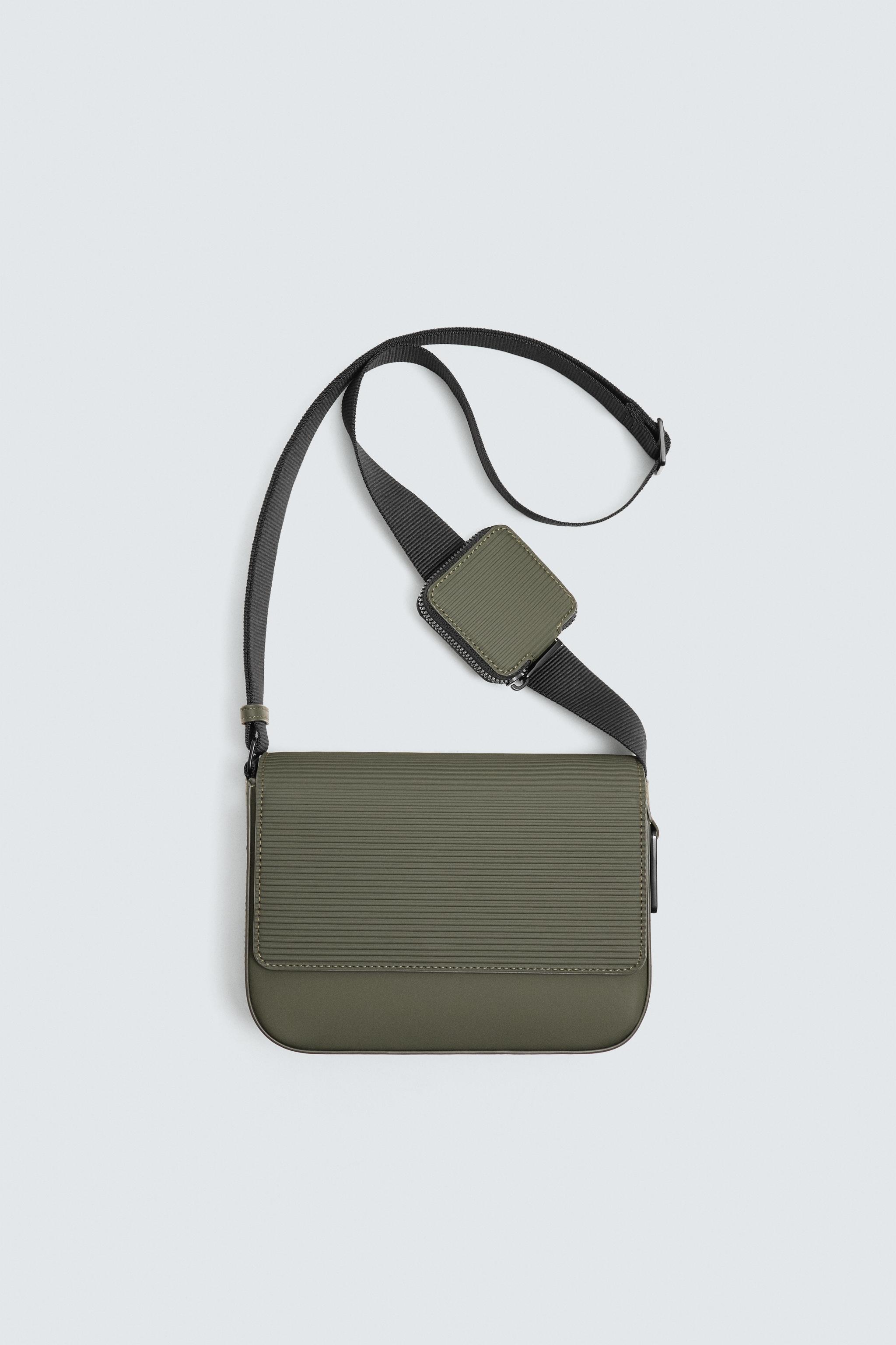 バッグ 5103851038 TEXTURED RUBBERIZED CROSSBODY BAG - Khaki Green | ZARA Canada