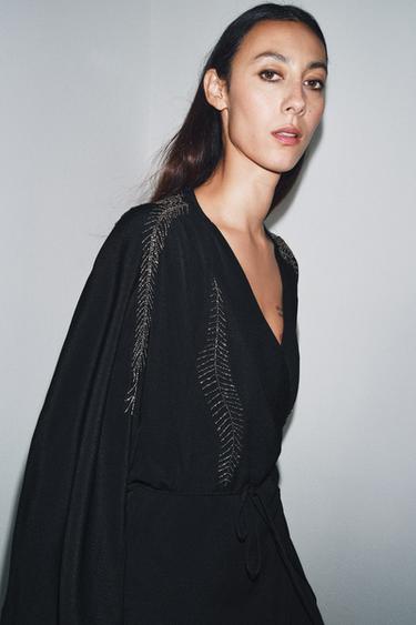 ZW COLLECTION BEADED EMBROIDERED DRESS - Black by Zara - Image 1