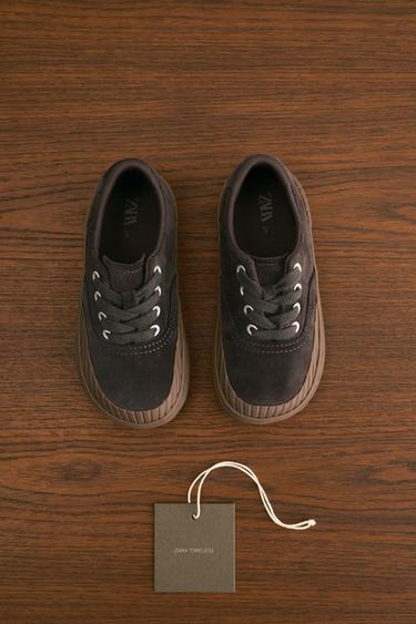 LEATHER PLIMSOLLS - Brown by Zara - Image 6