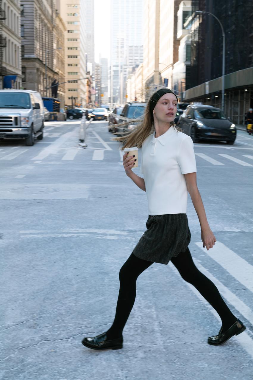 プリーツ入りミニスカート - グレーマール | ZARA Japan / 日本 