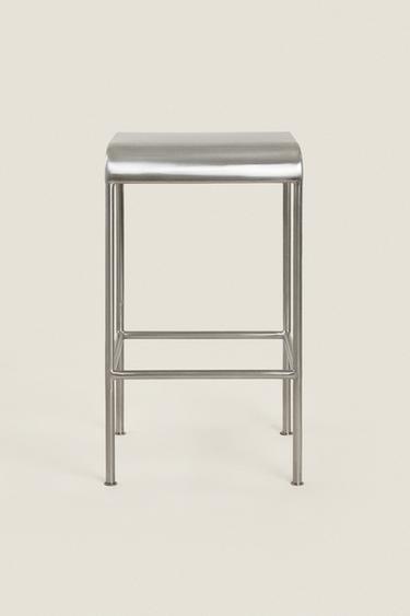 STEEL BAR STOOL - Matte silver by Zara