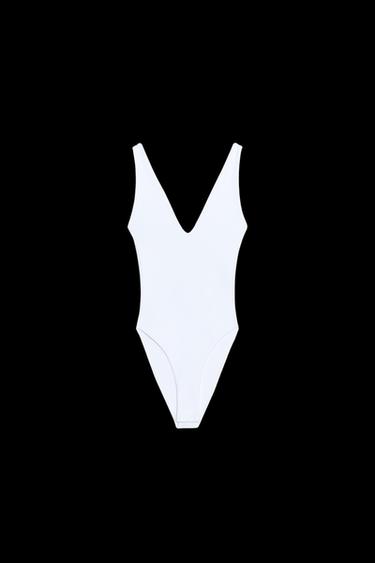 BODY ESCOTE PICO - Blanco de Zara - Imagen 0