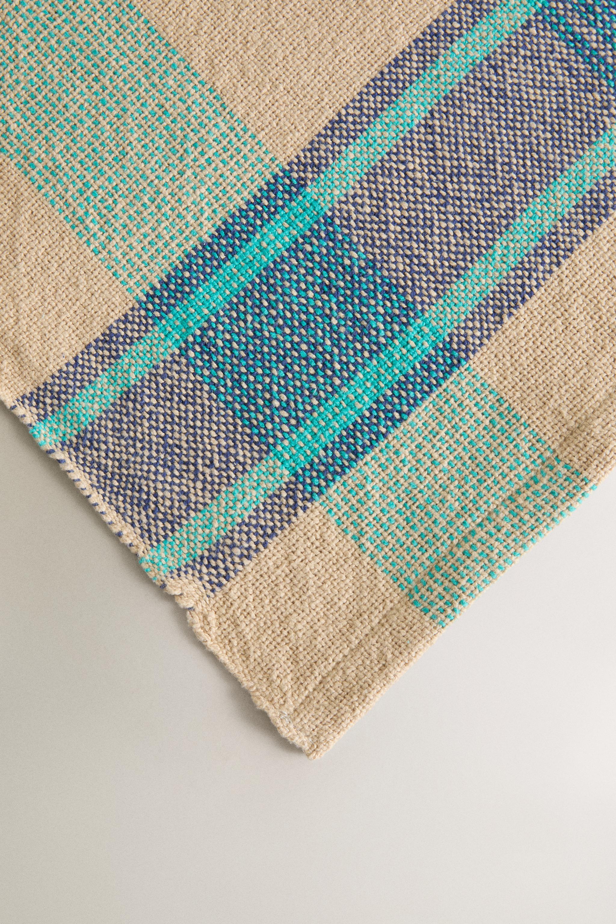 DYED THREAD CHECK TABLECLOTH