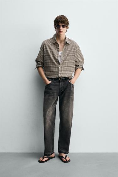 Zara STRAIGHT FIT JEANS - Charcoal - Image 0