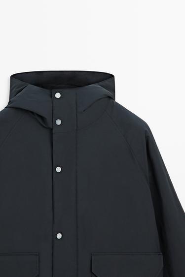 Short quilted parka with pocket details — Navy blue 2