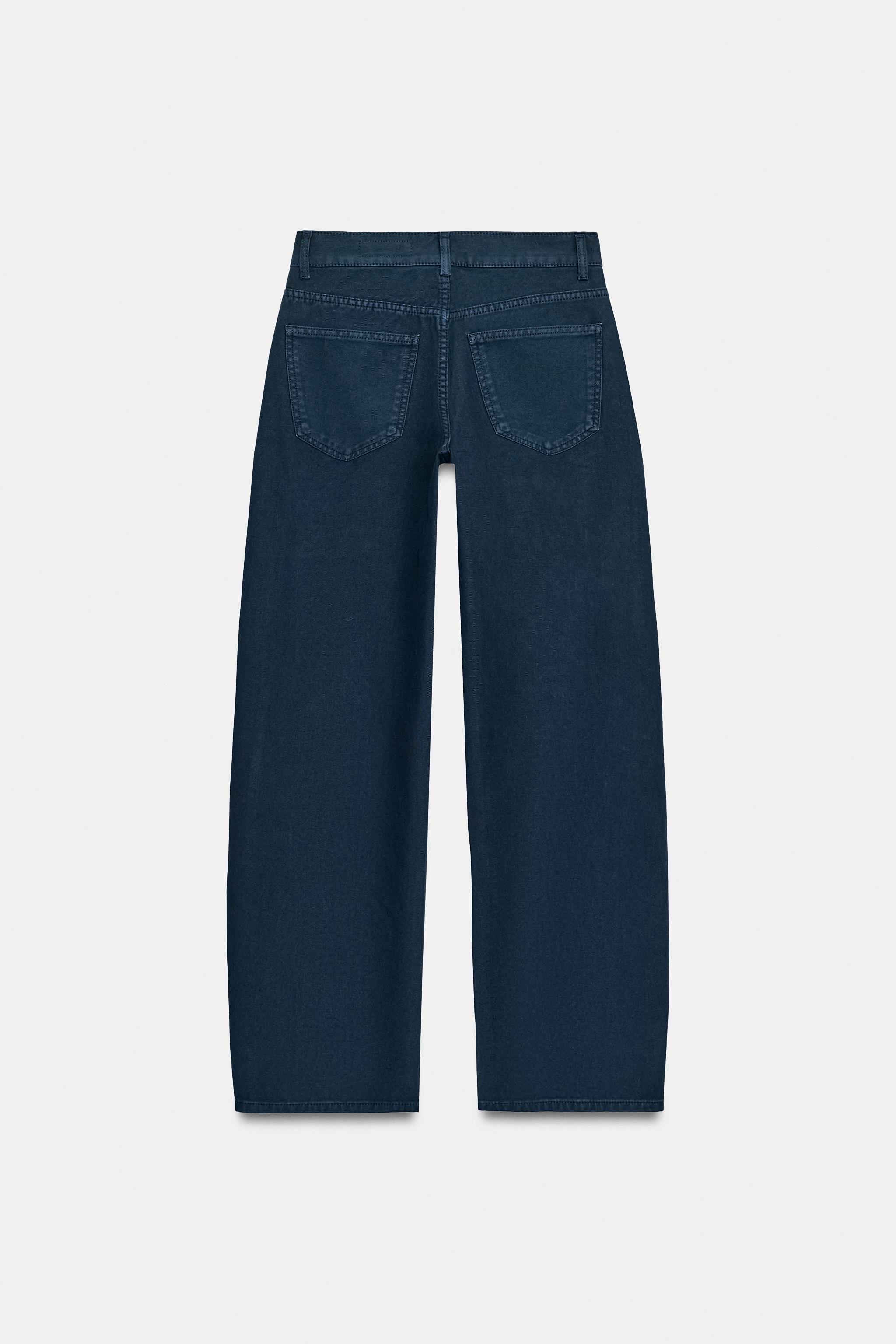 Zara ZW COLLECTION CURVED ORTA BEL JEAN görsel 7