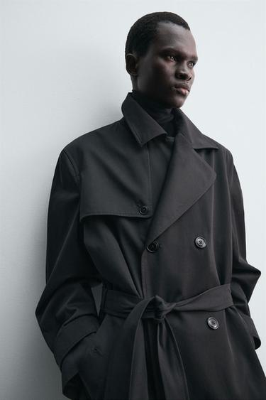 WATER REPELLENT MANTECO TRENCH COAT - Black by Zara - Image 4