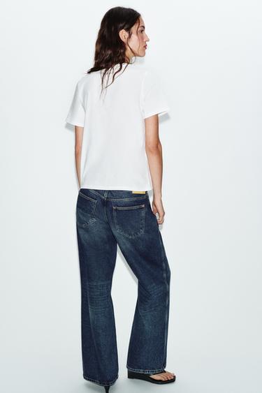 T-SHIRT FLEUR EN RELIEF - Blanc de Zara - Image 2