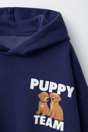 DOG SLOGAN PRINT HOODIE - Blue by Zara - Image 2