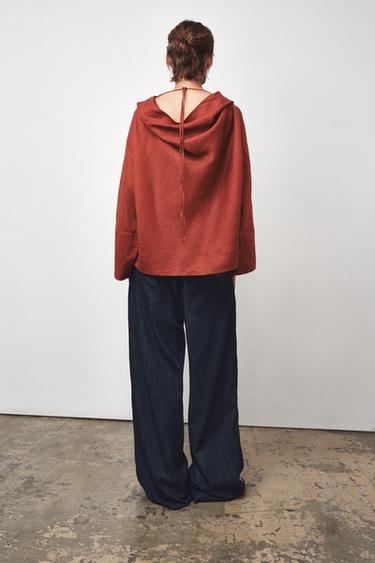 100% LINEN BLOUSE ZW COLLECTION - Brick by Zara - Image 2