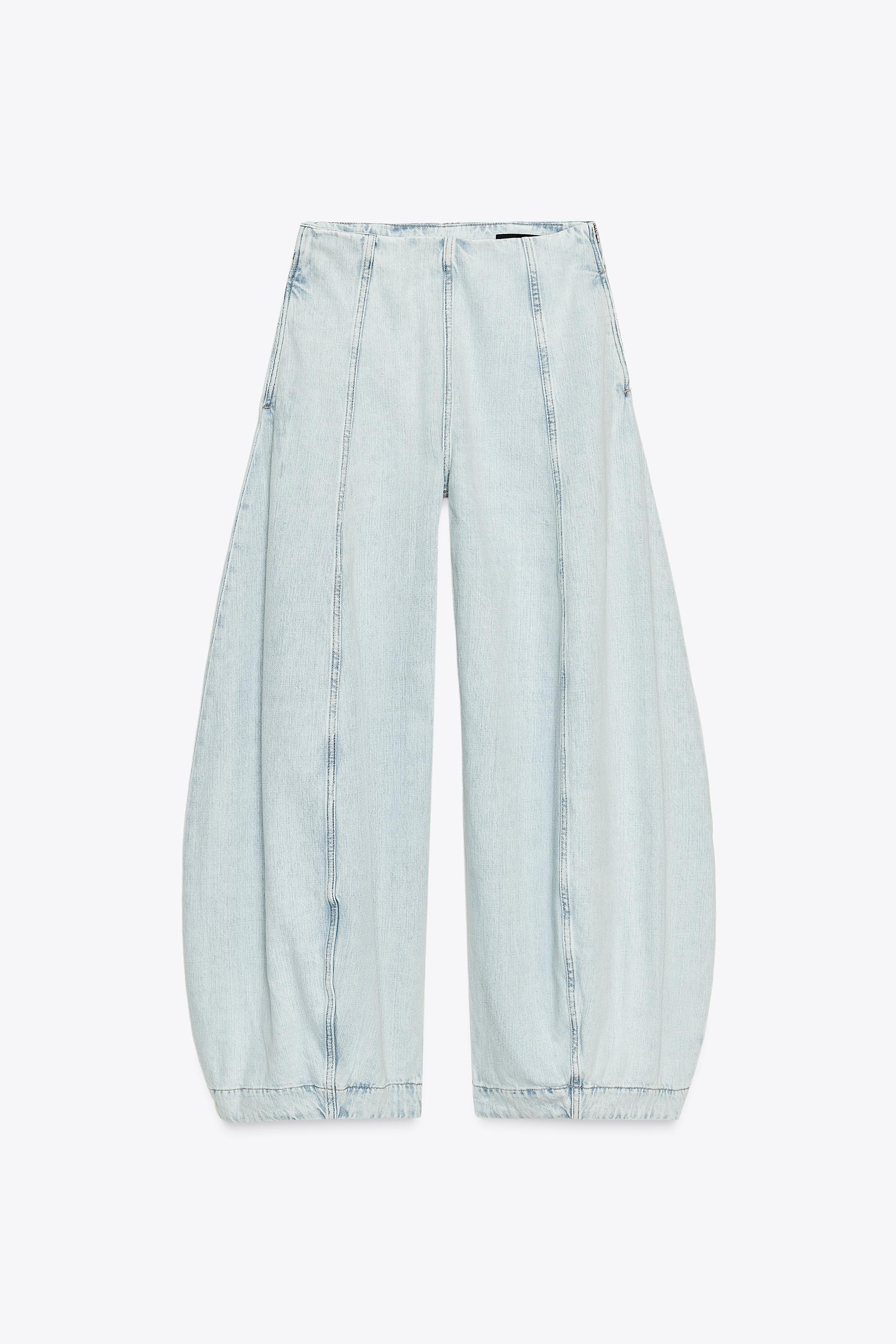 ZW COLLECTION HIGH-WAISTED BALLOON JEANS - Light blue | ZARA