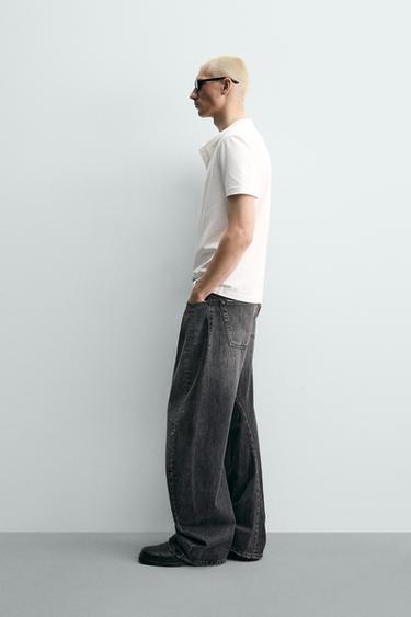 BARREL FIT JEANS WITH TWISTED SEAMS - Charcoal by Zara - Image 3