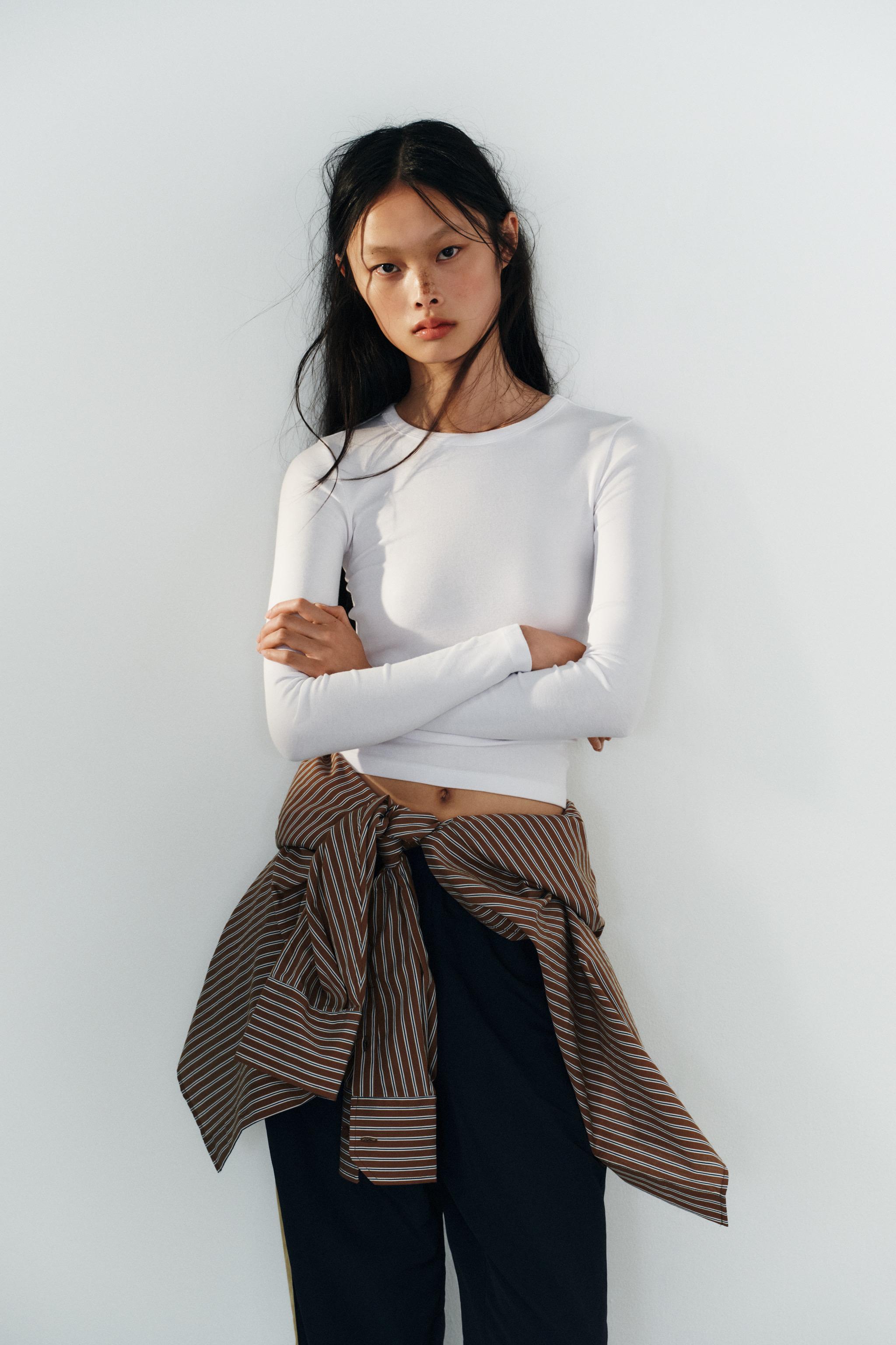 LONG SLEEVE COTTON T-SHIRT — White