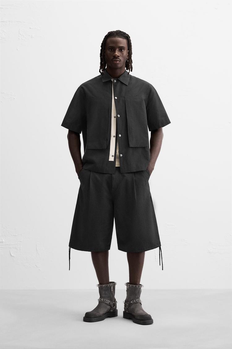 ポケット シャツジャケット - ブラック | ZARA Japan / 日本