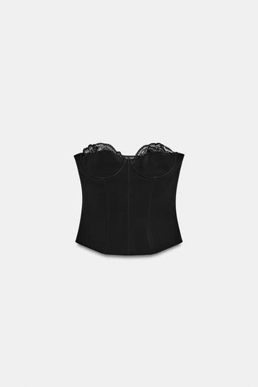 CORSET STRETCH EN DENTELLE - Noir de Zara - Image 3