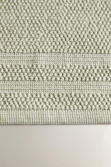 NON-SLIP COTTON BATH MAT - Blue / Green by Zara - Image 2