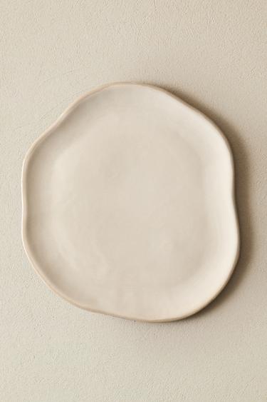 IRREGULAR STONEWARE DINNER PLATE - Ecru by Zara - Image 5