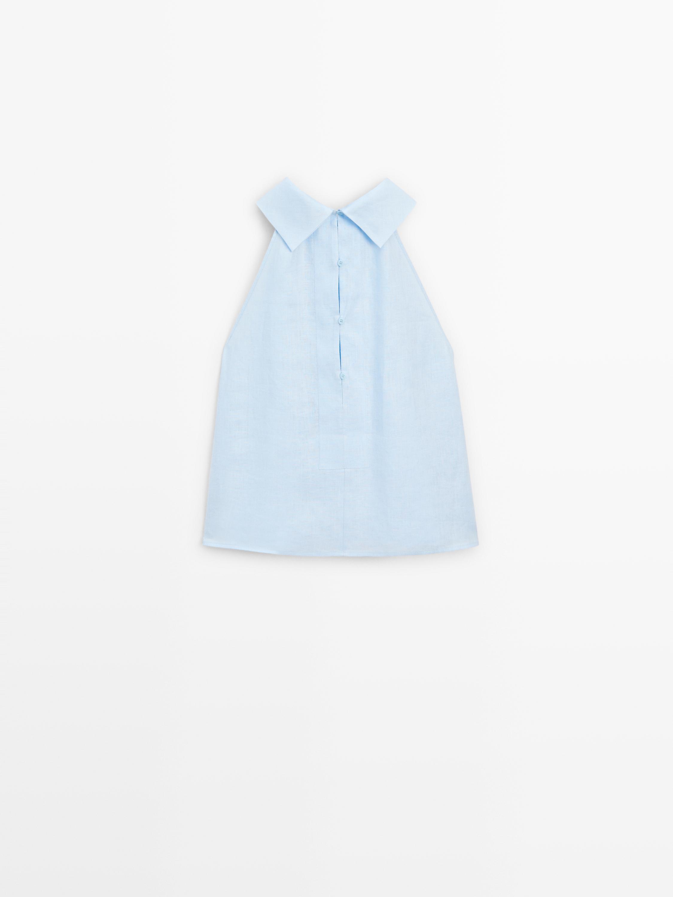 100% linen halterneck top