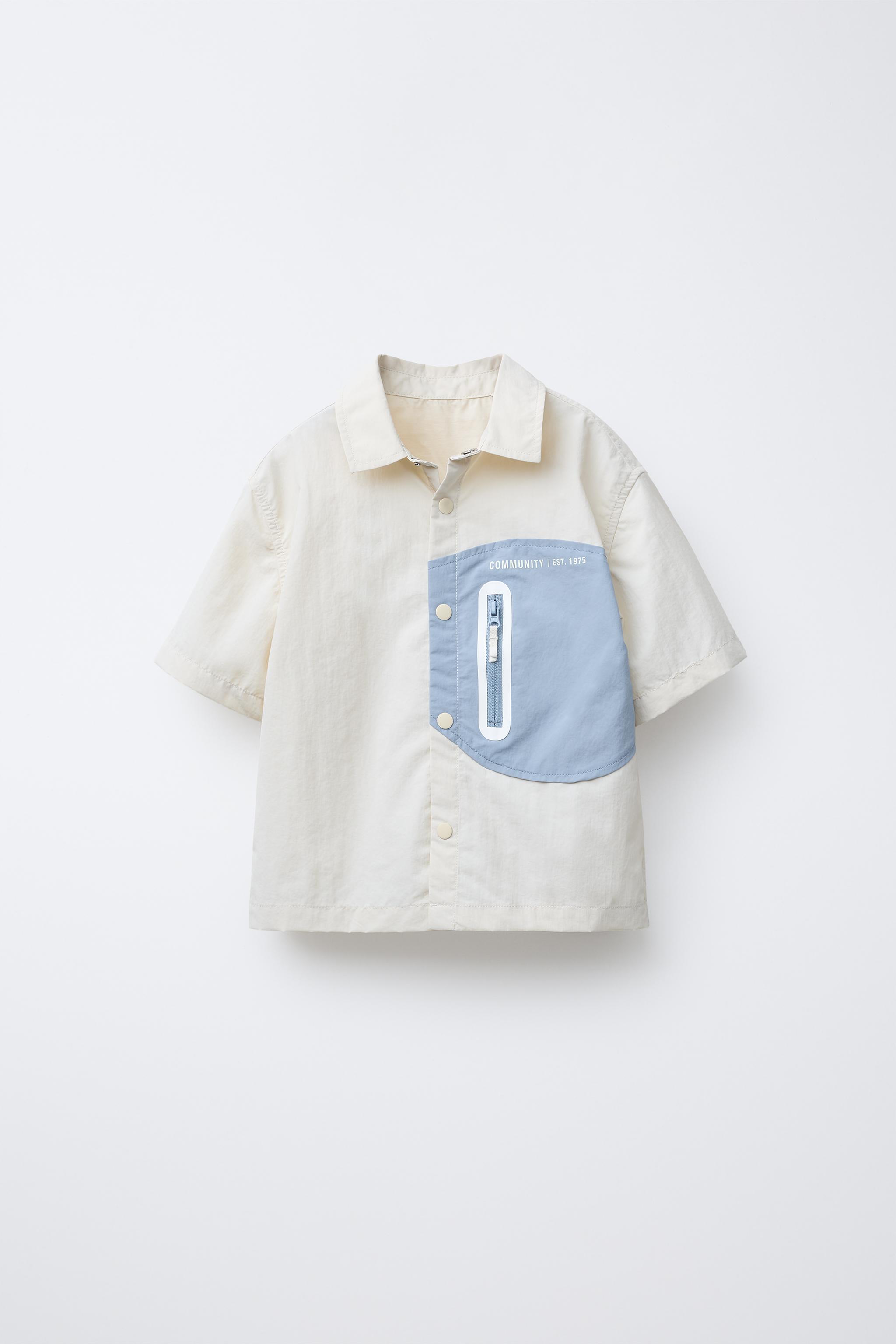 テクニカル コントラストポケット シャツ - エクリュ | ZARA