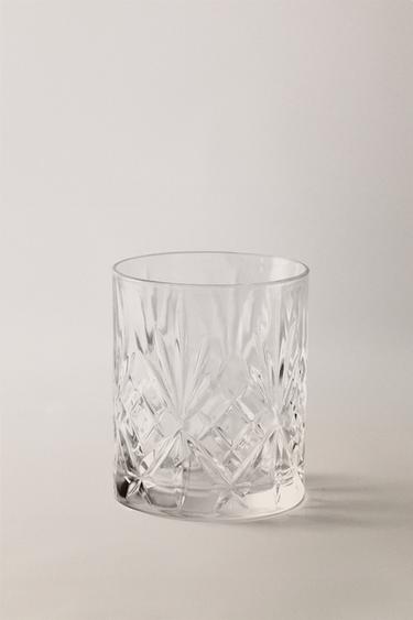 KRISTALLOOK GLAS MET RELIËFMOTIEF - Transparant van Zara