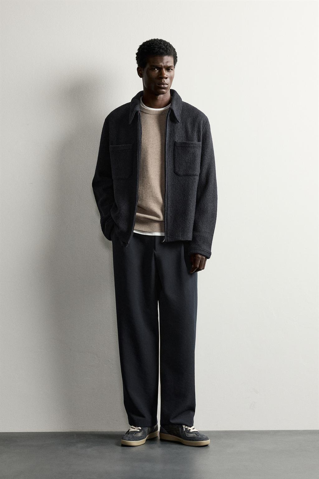 TEXTURED VISCOSE - WOOL BLEND OVERSHIRT