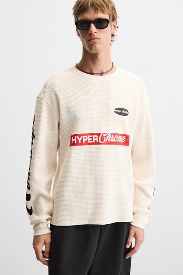 RACING CHECK PRINT SWEATSHIRT - Ecru by Zara - Image 5