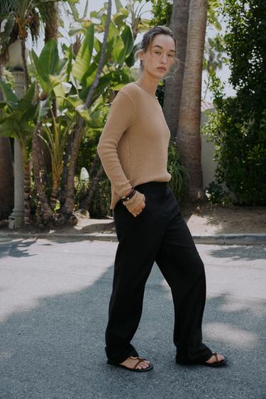 Zara 手工風長袖上衣 - 焦糖色