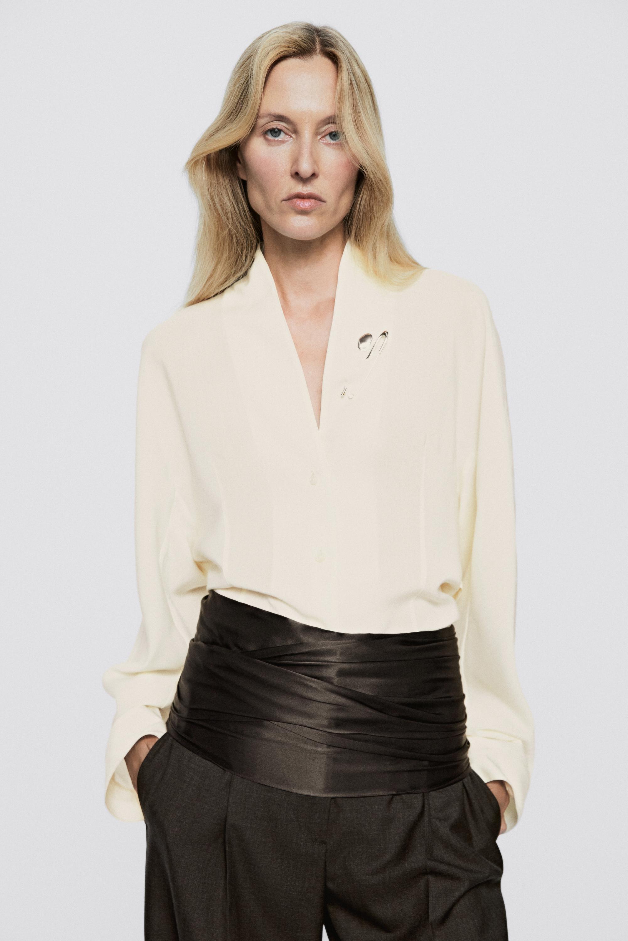 Flowing shirt with tuxedo-style collar detail - LIMITED EDITION