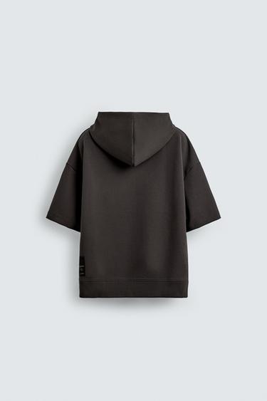 INTERLOCK HOODIE WITH LABEL - Dark brown by Zara - Image 7